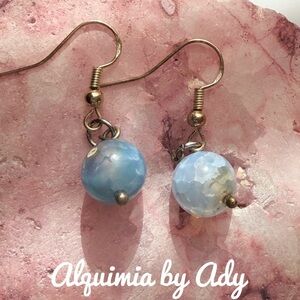 Alquimia Light Blue aquamarine Gemstone Earrings